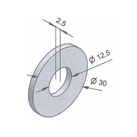 Távtartó betonmaró csillaghoz (D=30mm, d=12,5mm, s=2,5mm)