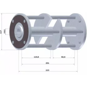 Betonmaró dob 4 db tengellyel D=117mm L=223mm