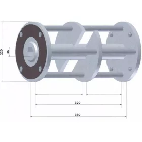 Betonmaró dob 5 db tengellyel D=220mm L=380mm