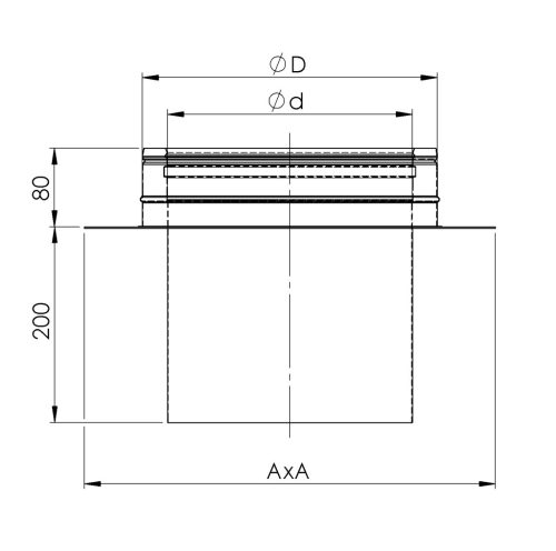 Almeva Bélelt EW kémény DW-re történő átmenete - DW25/100