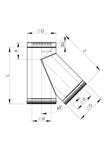 Almeva Kazán csatlakozó 45° - DW25/100