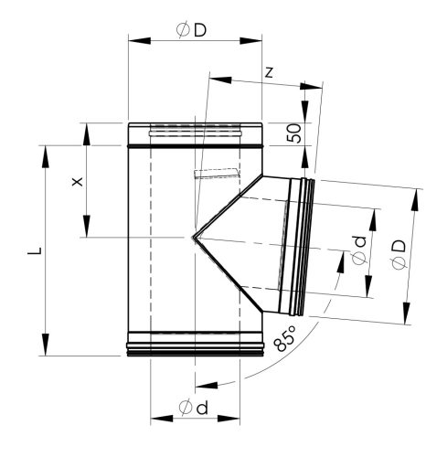 Almeva Kazán csatlakozó 85° - DW25/150