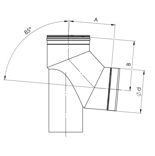 Almeva Talpas bekötő könyökidom 85° - EW/80