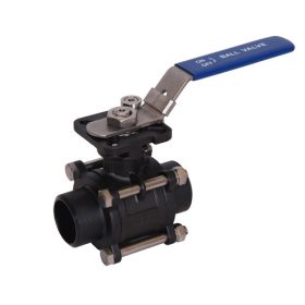   A738 – Szénacél 3 részes hegtoldatos gömbcsap ISO peremmel PN63 2”-ig, PN40 felette PN15