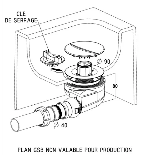 Turboflow zuhanyszifon 90