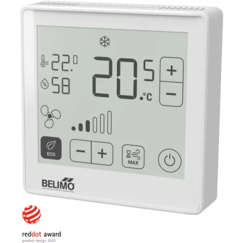 Belimo P-22RTH-1U00D-2 Beltéri Kezelőegység, páratartalom / hőmérséklet Aktív, NFC, Modbus, BACnet, ePapír érintőkijelző, PC, fehér, RAL 9003