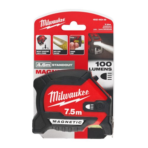 Milwaukee LED mágneses mérőszalag 7,5m