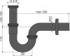 MOSDÓSZIFON DN32. 5/4'' HOLLANDI ANYÁVAL, FEKETE-MATT