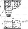 Univerzális vízelvezető 300 × 155/110 mm, közvetlen, fekete