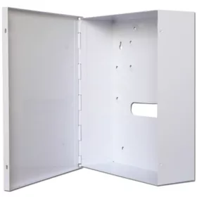   K-IV doboz Fémdoboz, zongorapántos ajtó, széles kábelbevezető nyílás, fehér, 435x330x170mm.