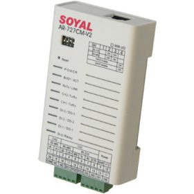   SOYAL AR-727CM-V3 Univerzális szerver RS-232, RS-485 jelek 10/100 Mbps Ethernet jellé átalakításához.