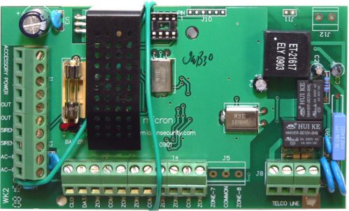 Micron SCORPION Z6020C panel 6 zónás, kommunikátoros riasztóközpont panel.