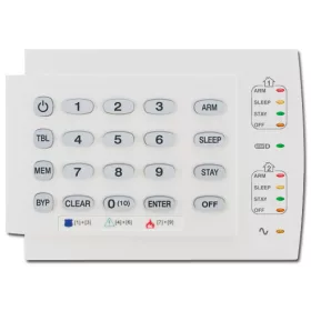   PARADOX K10H 10 zónás vezetékes LED kezelő, fekvő, 2 partíció, MG5000/5050 és Spectra központokhoz.