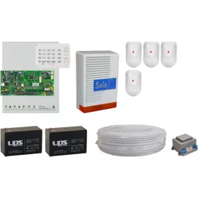   Komplett Rendszer Paradox SP4000 (NV5) 4 db infra, központ, LED kezelő, fémdoboz, kültéri sziréna, 2 db akkumulátor, táp, 100m kábel.