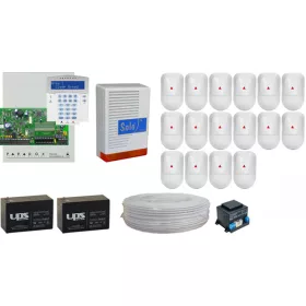   Komplett Rendszer Paradox SP7000+ LCD (NV5) 16 db infra, központ, K32LCD kezelő, doboz, kültéri sziréna, 2 db akku, táp, 100m kábel.
