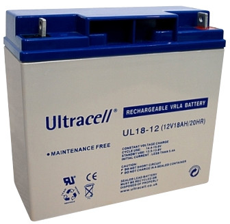ULTRACELL 12V 18Ah 12V, 18Ah, zselés, ólom akkumulátor, gondozásmentes, 181.5x77x167.5mm, 5.32kg.