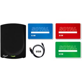   SOYAL AR-725PDX + 3 db kártya Mifare MF1 kártyaprogramozó, írás/olvasás, 13.56MHz, szoftver, SOR, USB csatlakozás, 3 kártya.