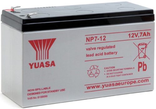 YUASA 12V 7Ah 12V, 7 Ah, zselés, ólom akkumulátor, gondozásmentes, 151x97.5x65mm, 2.65kg.