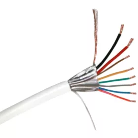   Erősített 2 x 0.5 + 6 x 0.22 CCA 2x0.5 + 6x0.22 mm2 eres biztonságtechnikai kábel, cca sodrott erek, Al árnyékolás, 100m.