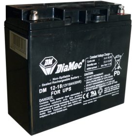   DIAMEC 12V 18Ah 12V, 18Ah, zselés, ólom akkumulátor, gondozásmentes, 181x167x76mm, 5.1kg.
