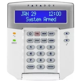   PARADOX K32 LCD+ 32 karakteres, alfanumerikus LCD kezelő, 2 partíció, MG és SP központokhoz, lekerekített.