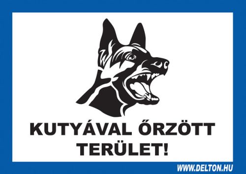 Matrica 7 A5 KUTYÁVAL ÖRZÖTT TERÜLET!, A5 matrica.