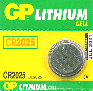 GP CR2025 GP 3V litium gombelem, 20x2.5mm, 150mAh.