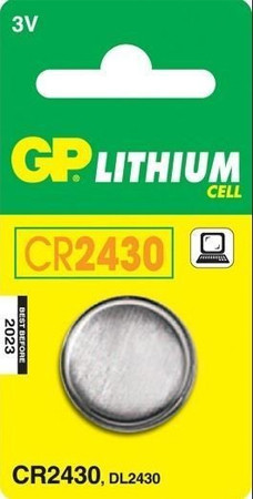 GP CR2430 Gombelem, lítium, 3V, 300mAh.