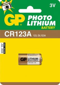 GP CR123AU1 CR123 méretű lítium elem, 1400mAh, 3V.