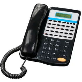  EXCELLTEL CDX-PH202 Rendszertelefon, D265A, CP832-B és TP832 központokhoz, LCD, kihangosítás, funkciógombok, fekete.