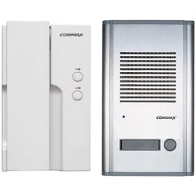   COMMAX DP-2HPR/DR-201A 1 lakásos, 2 vezetékes, alumínium süllyesztett kültériegység, műanyag lakáskészülék, 230VAC.