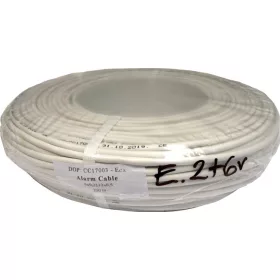   Erősített 2 x 0.5 + 6 x 0.22 réz 2x0.5+6x0.22 eres, erősített biztonságtechnikai kábel, PVC köpeny, tömör árnyékolás, 100m/tek.