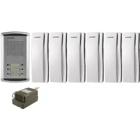   COMMAX DR-6AM + 6 db DP-SS + RF-1A 6 lakásos kaputelefon szett, 6 darab DP-SS beltéri készülékkel, 1 darab trafóval.