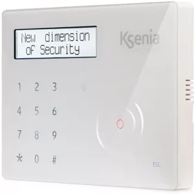   Ksenia ergo S fehér LCD kijelző Ksenia lares 4.0 központokhoz, érintőbillentyűzet, beépített hangszóró, IP34.