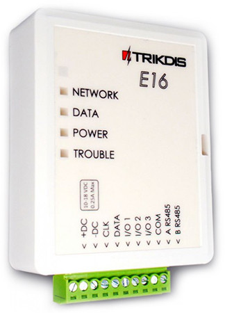 TRIKDIS E16 Univerzális átjelző, IP alapú kommunikátor, közvetlen elérés: Paradox, DSC, Pyronix.