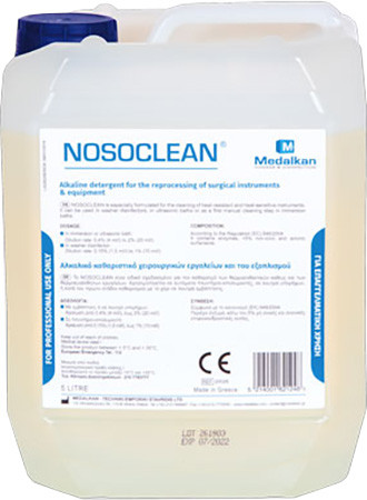 NOSOCLEAN 5 L Lúgos hatású tisztítószer, 5 literes.