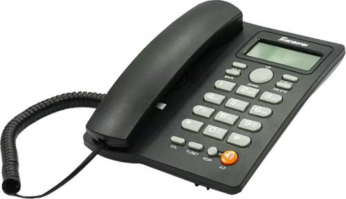 EXCELLTEL PH-208 fekete Asztali, analóg telefon, LCD, hívószámkijelzés, 16 féle csengőhang, kihangosítás, fekete.