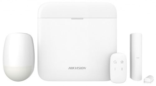 HIKVISION DS-PWA64-KIT-WE 64 zónás riasztóközpont szett, LAN, WiFi, 868 MHz, infra, nyitásérzékelő, távirányító.