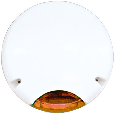 EDS AS208-SF 220 T Álsziréna, hangjelző nélküli, villogó fény, fehér burkolat, kerek, narancs prizma, 230VAC.