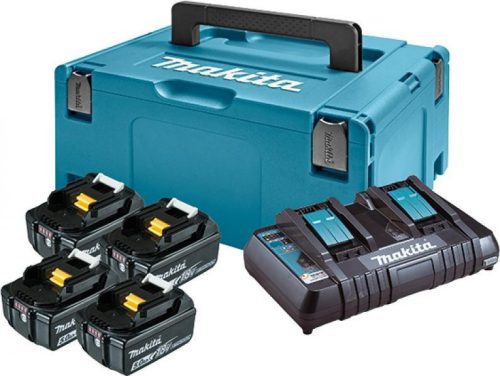 Makita akkumulátor 18V LXT Li-ion 4x5,0Ah + DC18RD duplatöltő készlet + Makpac koffer