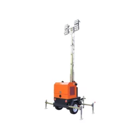   BETONTROWEL Mobil LED fénytorony, Kubota dízelmotor, max. 9m, elektromos oszlopemelés, 4x320W