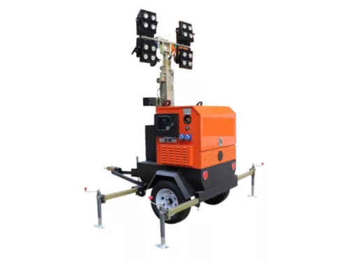 BETONTROWEL Mobil LED fénytorony, Kubota dízelmotor, max. 9m, elektromos oszlopemelés, 4x320W