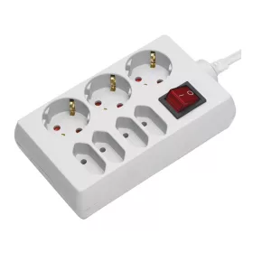   BRENNENSTUHL DUO 7-es beltéri elosztó (3 védőcsatlakoztatós és 4 EURO aljzattal, 1,4m, kapcsolós)