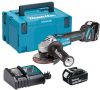 Makita akkus sarokcsiszoló 125mm BL 2x5,Aah + MAKPAC koffer