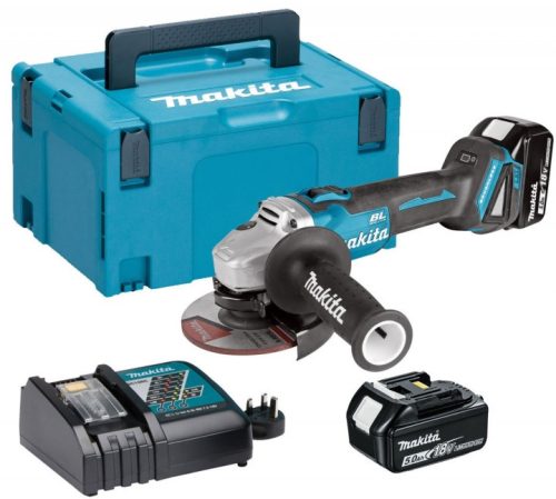 Makita akkus sarokcsiszoló 125mm BL 2x5,Aah + MAKPAC koffer