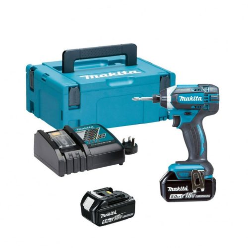 Makita akkus ütvecsavarbehajtó 1/4" 2x5,0Ah 18V LXT Li-ion 165Nm + MAKPAC koffer