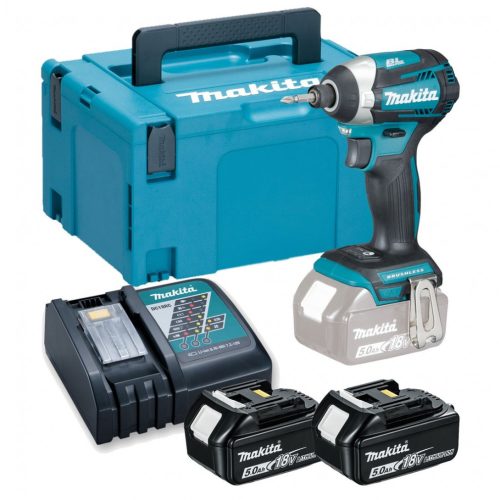 Makita akkus ütvecsavarbehajtó 1/4" 2x5,0Ah 18V LXT Li-ion BL 175Nm 3 seb + MAKPAC koffer