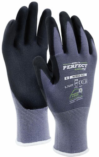 Munkavédelmi Kesztyű, Nylon, Méret:11, Nitrile Flex, Stalco Perfect