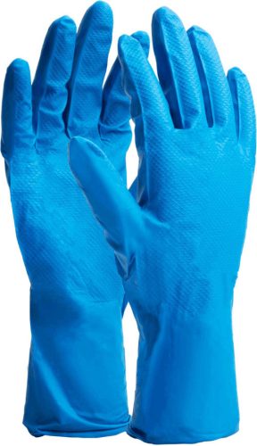 Nitril védő- és szerelőkesztyű, 9-es, kék, 50 db/csom, NITRAX GRIP BLUE, STALCO PERFECT