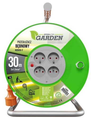 Kábeldob, 4x2p+Z, 10A, 2300W, 3x1mm H05VV-F, STANDARD LINE, STALCO GARDEN